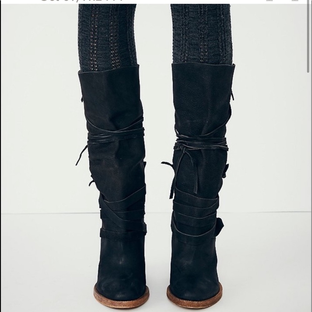 Free People Black Heeled Boots